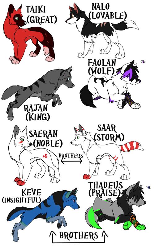 100 wolf characters